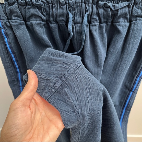 Xirena Rex pants M blue navy tide cotton drawstring side stripe cropped pant USA - Picture 4 of 12